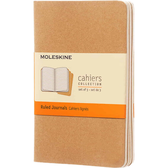 Moleskine Cahiers Kraft Çizgili Cep Boy Not Defteri, 3lü Set - MOLESKINE