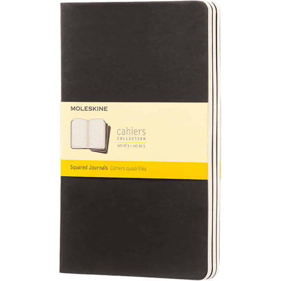 Moleskine Cahiers Siyah Çizgili L Boy Not Defteri, 3lü Set - MOLESKINE