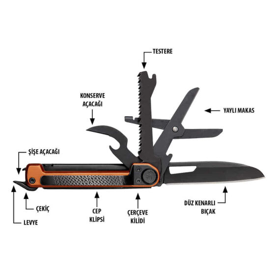 Gerber Gear Armbar Scout 7-in-1 Çok Amaçlı Çakı - Turuncu - 4