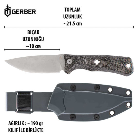 Gerber Gear Convoy Sabit Bıçak - Kahverengi - 5