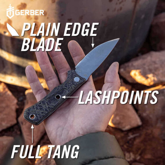 Gerber Gear Convoy Sabit Bıçak - Kahverengi - 9