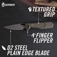 Gerber Gear MiniSada Katlanır Cep Bıçağı, Klipsli Çok Amaçlı Katlanabilir Bıçak - Yeşil - 5