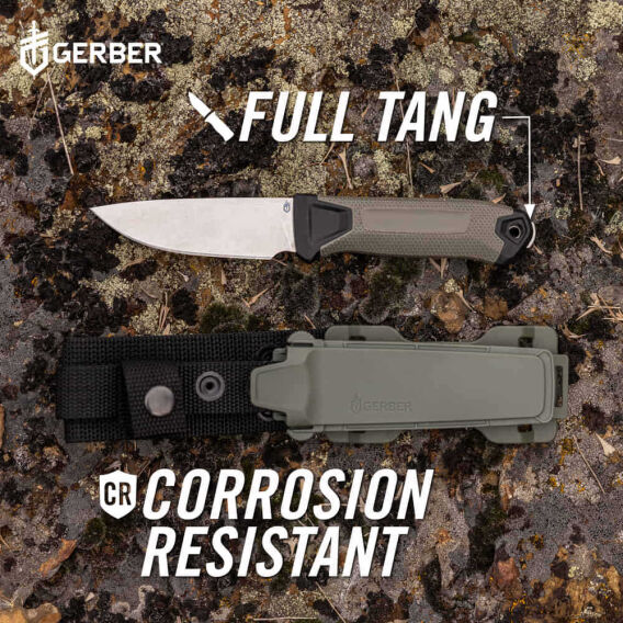 Gerber Gear StrongArm - Sabit Bıçaklı Kamp ve Av Bıçağı - Yeşil - 6