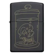 Zippo Classic Black Matte Skull Design Çakmak - 1