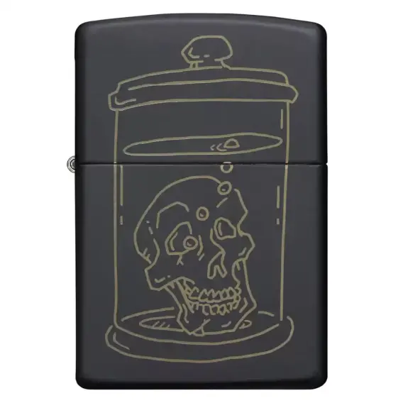 Zippo Classic Black Matte Skull Design Çakmak - 1