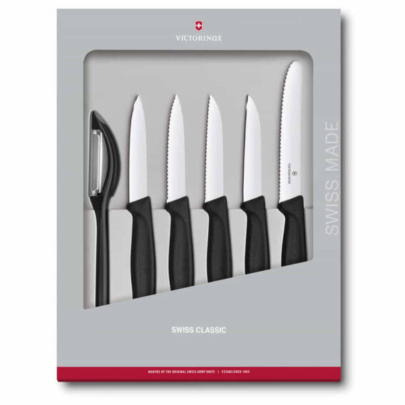 Victorinox 6.7113.6G Siyah Bıçak Seti, 6 Parça Hediye Kutulu - VICTORINOX MUTFAK