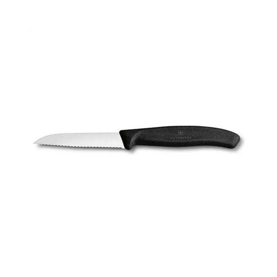 Victorinox 6.7433 8cm Siyah Tırtıklı Soyma Bıçağı - VICTORINOX MUTFAK