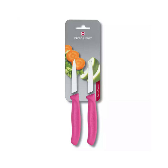 Victorinox 6.7606.L115B 8cm Pembe 2li Düz Soyma Bıçağı, Blisterli Paket - VICTORINOX MUTFAK