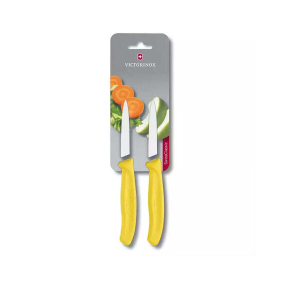 Victorinox 6.7606.L119B 8cm Sarı 2li Düz Soyma Bıçağı, Blisterli Paket - VICTORINOX MUTFAK