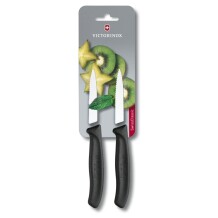 Victorinox 6.7633.B 8cm Siyah 2li Tırtıklı Soyma Bıçağı, Blisterli Paket - VICTORINOX MUTFAK