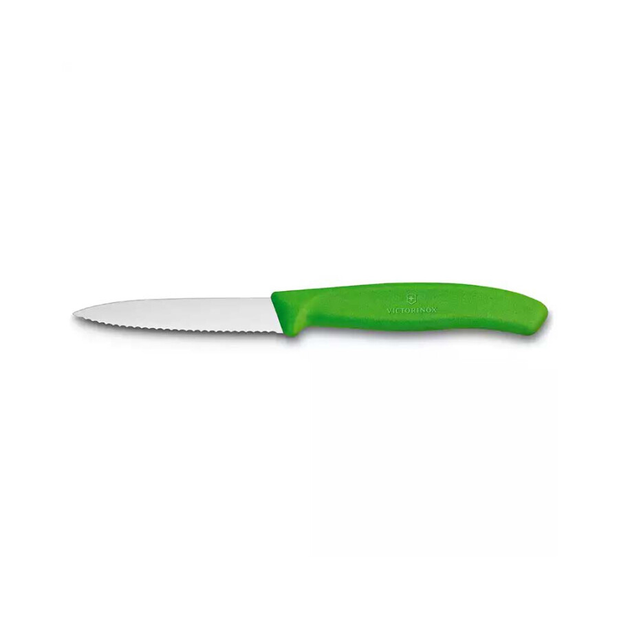 Victorinox 6.7636.L114 8cm Yeşil Tırtıklı Soyma Bıçağı - VICTORINOX MUTFAK