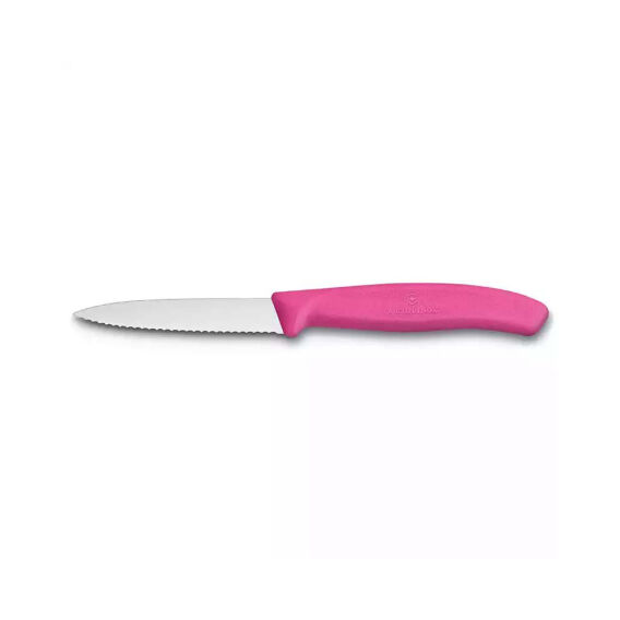 Victorinox 6.7636.L115 8cm Pembe Tırtıklı Soyma Bıçağı - VICTORINOX MUTFAK