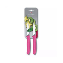 Victorinox 6.7636.L115B 8cm Pembe 2li Tırtıklı Soyma Bıçağı, Blisterli Paket - VICTORINOX MUTFAK