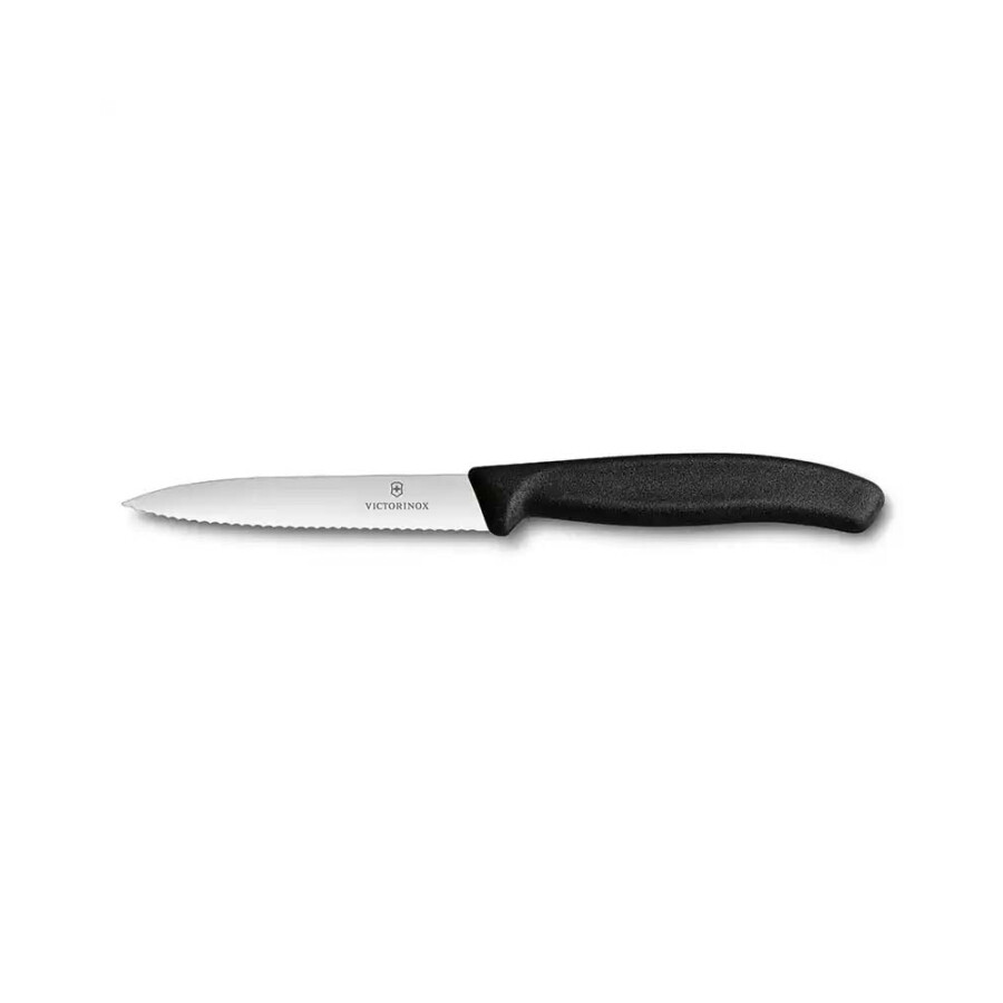 Victorinox 6.7733 10cm Siyah Tırtıklı Soyma Bıçağı - VICTORINOX MUTFAK