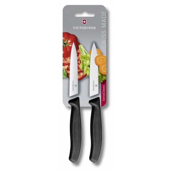 Victorinox 6.7793.B 10cm Siyah 2li Tırtıklı Soyma Bıçağı - VICTORINOX MUTFAK