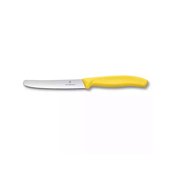 Victorinox 6.7836.L118 11cm Sarı Tırtıklı Domates ve Sofra Bıçağı - VICTORINOX MUTFAK