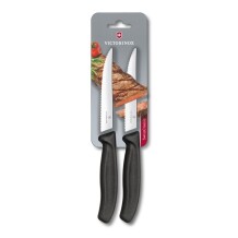 Victorinox 6.7933.12B 12cm Siyah 2li Tırtıklı Biftek Bıçağı, Blisterli Paket - 1