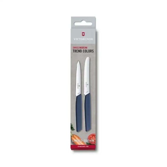 Victorinox 6.9096.2L3 Swiss Modern Mavi 2li Bıçak Seti 2022 Limitli Üretim - VICTORINOX MUTFAK