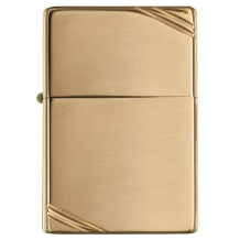 Zippo High Polish Brass Vintage with Slashes Çakmak - 1